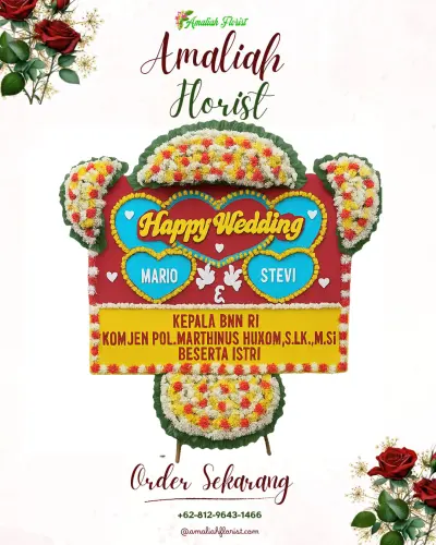 Karangan Papan Bunga Pernikahan di Sei Selayur